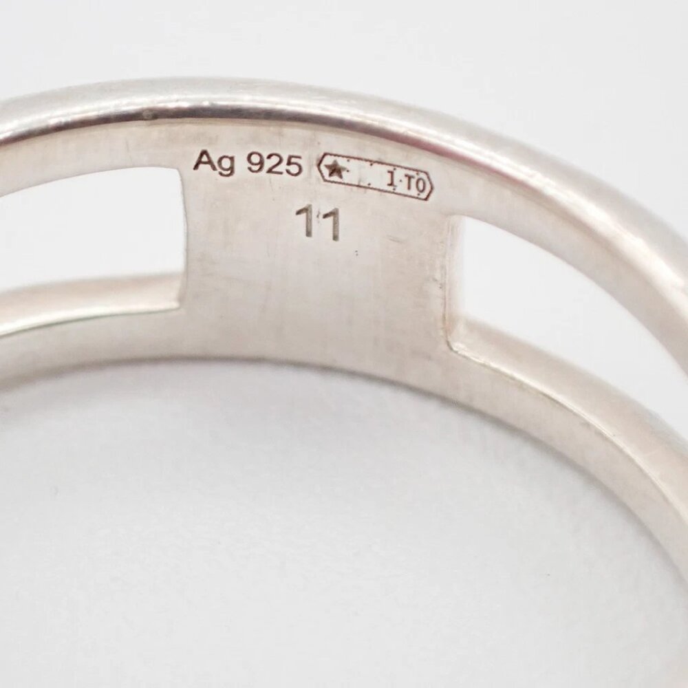 GUCCI Interlocking G Ring Silver 925 Size JP 11 US 6 Italy Accessory 07CA583 - Picture 9 of 10